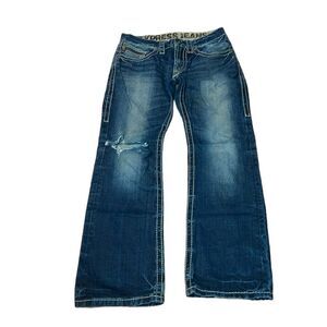 Y2K Express Slim Boot Cut Jeans, Low rise, Thick Topstitching, 31 x 30